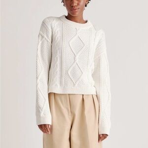 Quince Ivory Cable Knit Sweater